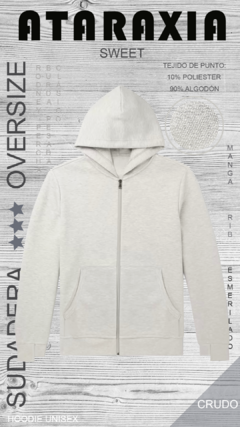 Imagen de SUDADERA OVERZISE - HOODIE ZIPPER ABIERTO