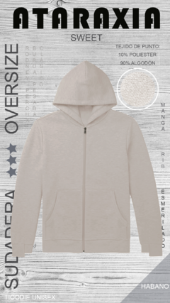 SUDADERA OVERZISE - HOODIE ZIPPER ABIERTO - ATARAXIA