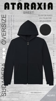 SUDADERA OVERZISE - HOODIE ZIPPER ABIERTO - comprar online