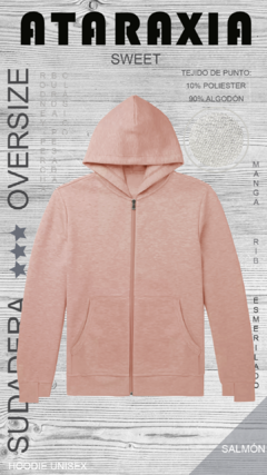 SUDADERA OVERZISE - HOODIE ZIPPER ABIERTO - comprar online