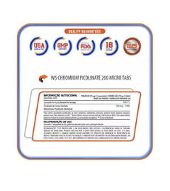 CHROMIUM PICOLINATE CHELATED 200 TABLETES - WORLDSIZE - comprar online