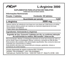 L-Arginine 3000 (90) Caps - NBF - comprar online