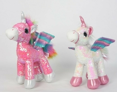 Peluche Unicornio Brillo Lentejuela 34 Cm De Alto Woody Toys