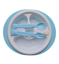 Plato Térmico Con Cubiertos Tenedor Y Cuchillo Free Bpa - comprar online