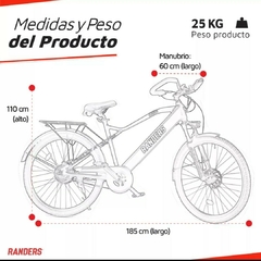 Bicicleta Eléctrica Rodado 26 okologi Rander Autonomía 30 a 50 kilómetros Color Negro - My Baby Toys