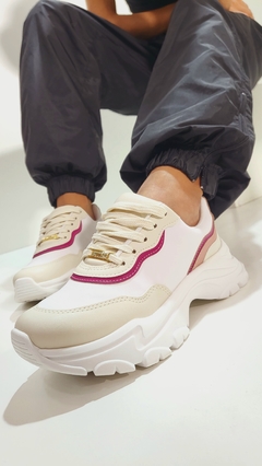 Zapatilla Vizzano blanca magenta