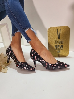 Stilettos Negro Corazón taco 7 cm - comprar online