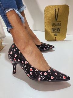 Stilettos Negro Corazón taco 7 cm en internet