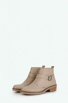 Bota Viamo cuero Drake beige - Stile Kapirosa