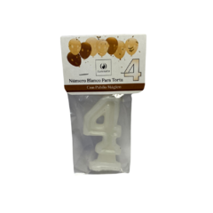 Velas numeros en blanco 8 x 4cm - 02539 - comprar online