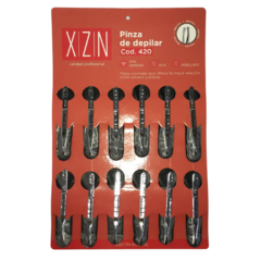 Pinzas de Depilar N° 420 Maciza Plateada x 12u XZN - 10070