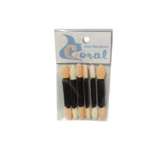 Aplicador p/ Sombras Corto Doble x 6u Coral - 10518