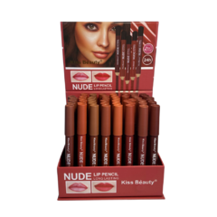 Delineador Madera p/ Labios Nude 24H Kiss Beauty (8u) - 16233