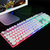 Conjunto de teclado e mouse com fio luminoso cristal luminous colorido (Produto importado) na internet