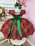 Vestido Infantil Vermelho C/ Xadrez Natal Festas Luxo - comprar online