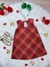 Vestido Infantil Trapézio Vermelho Xadrez Natal Festas