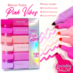 Marca Texto Pink Vibes 6 Cores Leoarte