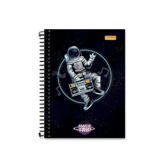 Caderno Colegial 10 Matérias Magic Trip Cadersil Astronauta Rádio 177mmX240mm