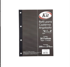 Refil para Caderno Argolado Black 4 Furos Kit