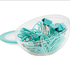 Kit office Clips + Prendedor de Papel Aqua - Tilibra