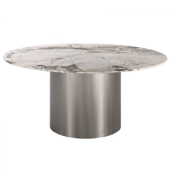 Mesa Jantar Solia - Aço Inox Mármore