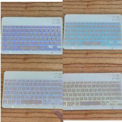 KIT TECLADO Y MOUSE BLUETOOTH ROSA CON LUCES RGD en internet