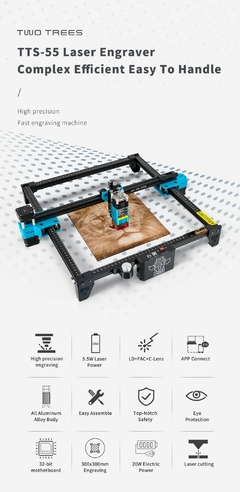 Duas árvores TTS-55 40W Laser gravura máquina com Wifi Offline controle CNC La - loja online