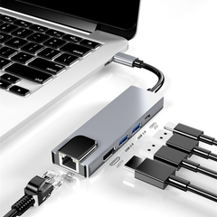 Rankman USB Tipo C Hub para RJ45 4K HDTV VGA SD TF Leitor de Cartão USB 3.0 2.0 - comprar online