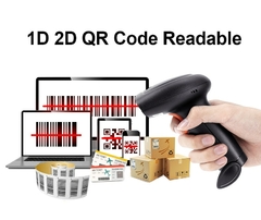 Barcode Scanner com laser sem fio para iOS System, 1D, 2D, QR, Bluetooth, USB, 2 na internet