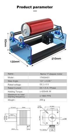 Twotrees impressora 3d máquina de gravura a laser eixo y rolo giratório 360 gr na internet