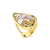 Anel Folheado a Ouro com Pedra de Concha sobreposta - 1150.9956