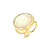 Anel Ajustavel Folheado a Ouro com Pedra Concha Redonda e Cristal Óptico Facetado - 1100.9948 - comprar online