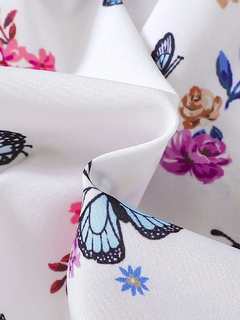 Estampado floral con mariposa Vestido de tirantes & Accesorio Sombrero - tienda en línea