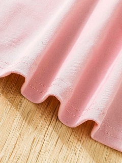 Adorable escote de malla, vestido rosa suelto en internet