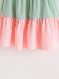 Vestido De Camisola Con Tirantes Finos Y Estampado De Bloques De Colores - tienda en línea