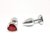 ST PLUG ANAL CHICO DE METAL PLATEADO Y STRAS DE CORAZON ROJO RY-013 RED / SF-11054SSR - comprar online