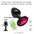 SSA PLUG ANAL CHICO DE METAL COLOR PLOMO CON STRAS FUCSIA SF-11053SSF