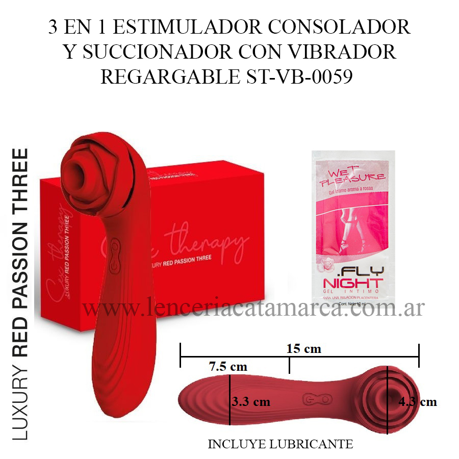 ST 3 EN 1 ESTIMULADOR CONSOLADOR Y SUCCIONADOR CON VIBRADOR REGARGABLE  ST-VB-0059