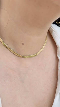 Colar Choker Fita- Banhada a Ouro 18K