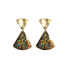 TRIANGLE EARRING WOVEN WITH BEADS - online store