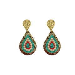 Drop earrings woven with beads