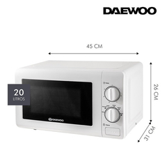 Microondas Daewoo D120m-s20 Mecanico,blanco - comprar online