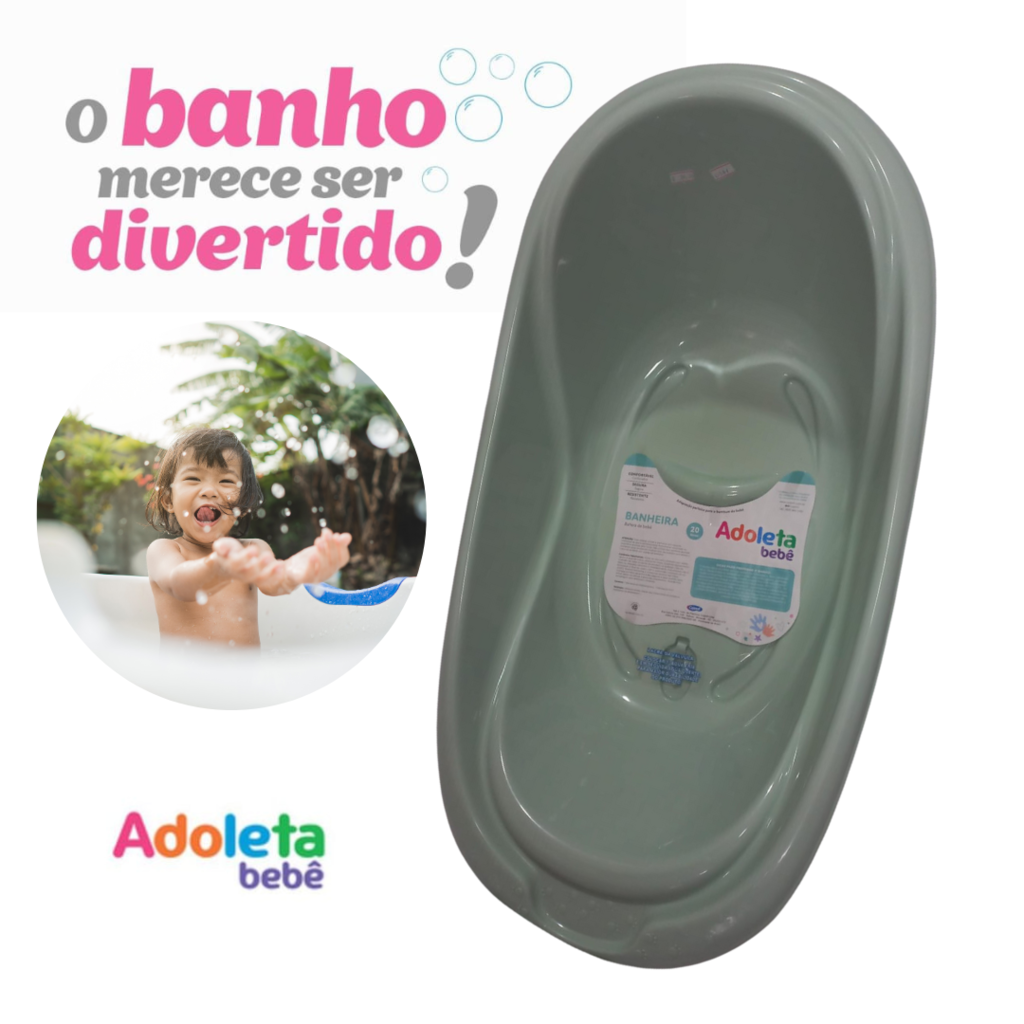 Banheira Bebe Banho Infantil Dobrável Portátil 20L Com Válvula de  Escoamento Azul Adoleta Bebê - Baby&Kids
