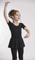 Conjunto Ballet Collant com Saia Meia Manga Infantil - Preto / Rosa - Maria Chica