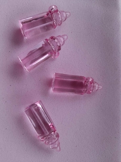 Pingentes Erê -mamadeira rosa- 4 unidades