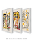 Conjunto 3 Quadros Decorativos Picasso Tons de Amarelo - loja online