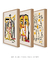 Conjunto 3 Quadros Decorativos Picasso Tons de Amarelo