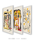 Conjunto 3 Quadros Decorativos Picasso Tons de Amarelo