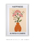 Quadro Decorativo Happiness Is Fresh Flowers - Tons de Casa - Quadros Decorativos