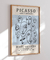 Quadro Decorativo Picasso Varias Faces em Tons de Azul